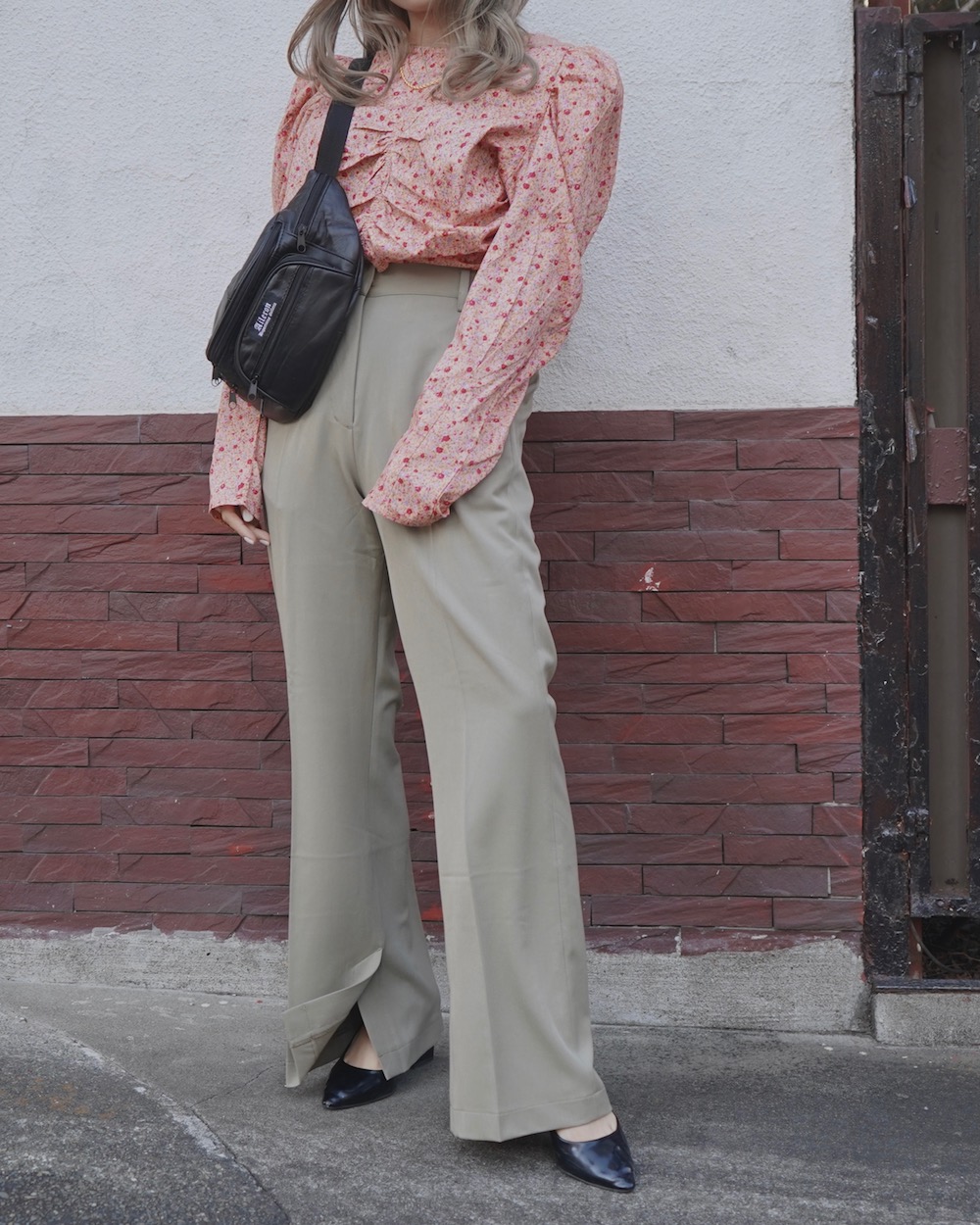 Flower Puffshoulder Tops (pink)