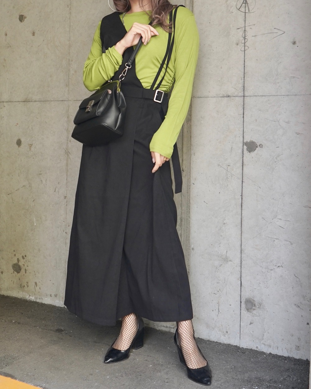 String Design Long Sleeve Tops (light green)