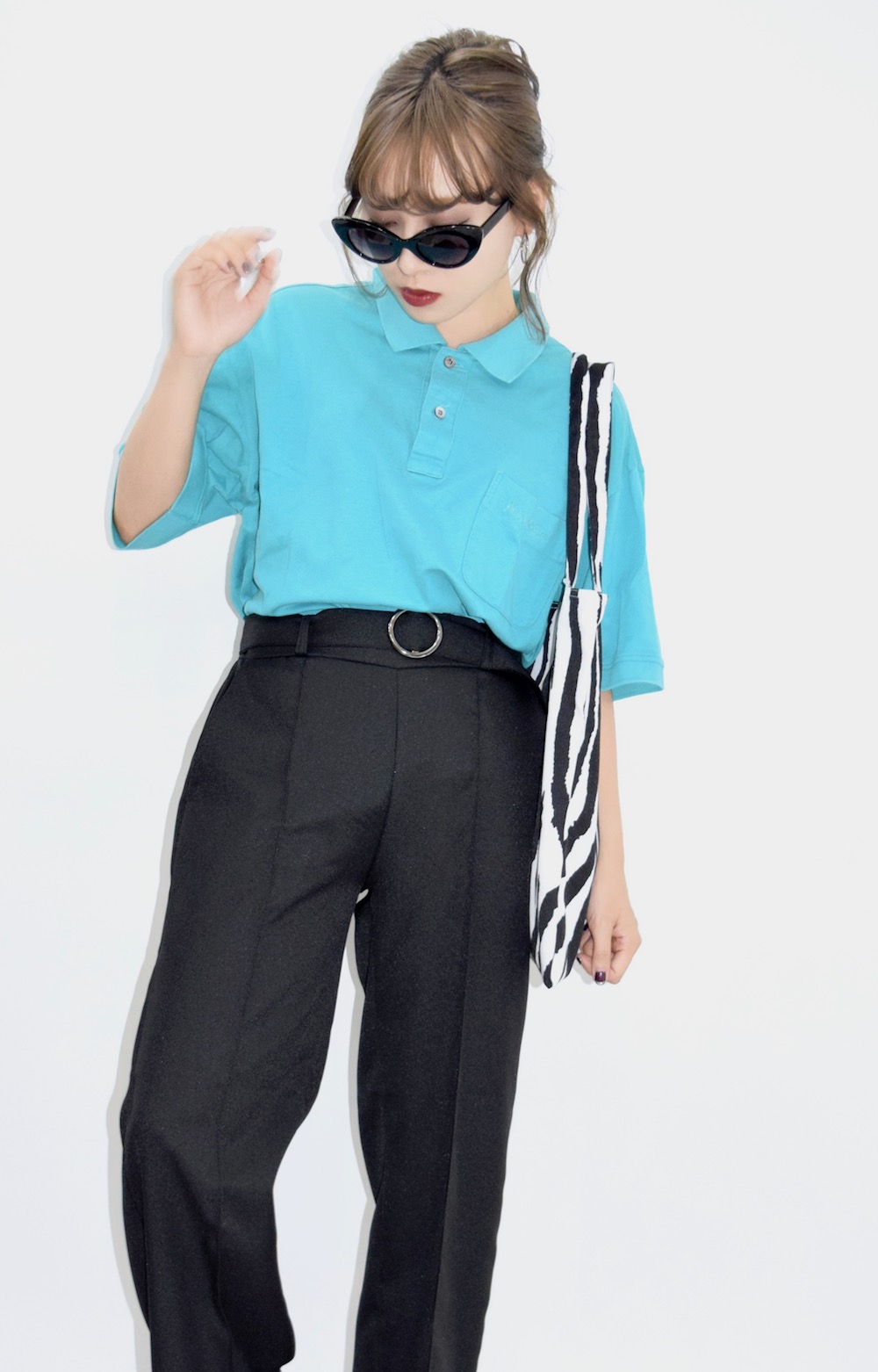 YVES SAINT LAURENT1point Logo  Big Polo Shirts(mint)