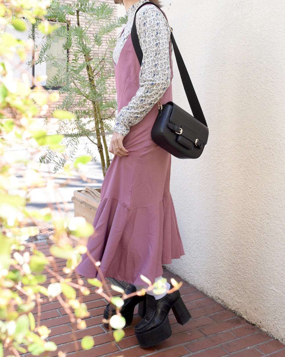 ピンクのマーメイドキャミワンピース