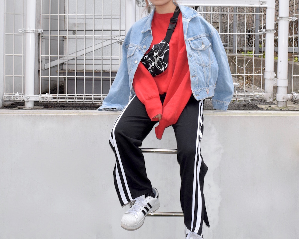 【WEB限定】"Champion"1point Logo Reverse Weave Sweat(RED)