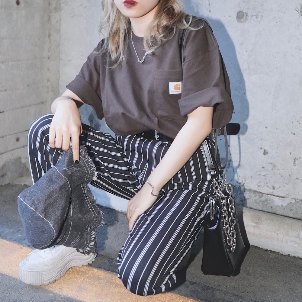 carhartt 1point Logo Pocket Big Tee(brown)