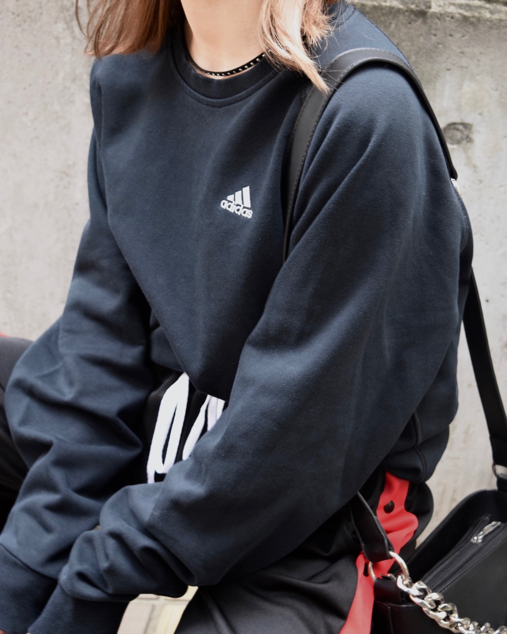 adidas 1P Logo Big Sweat Pull Over(black)