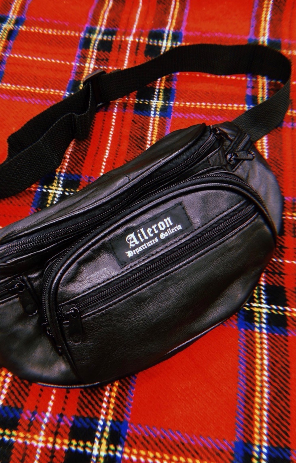 ADG BLACK LEATHER WAIST BAG
