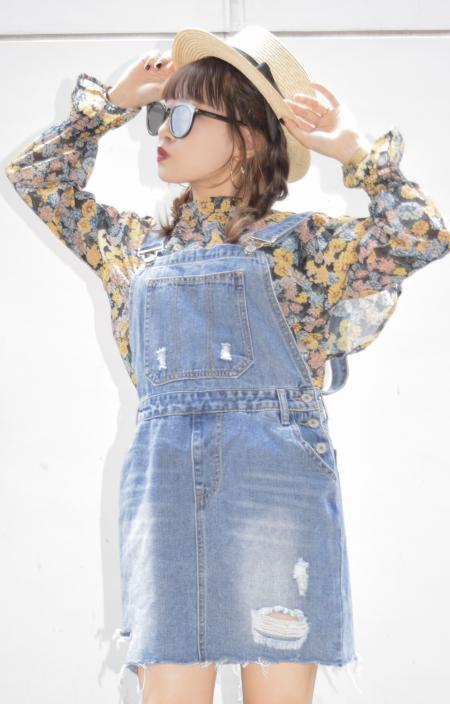 Crash Denim Jumper Skirt