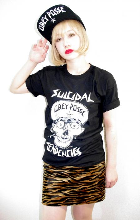 OBEY×SUICDAL TENDENCIES FLIP CAP SKULL BASIC TEE