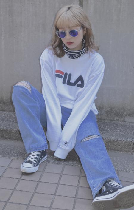 (全2色)"FILA" Big Logo Sweat Pull Over