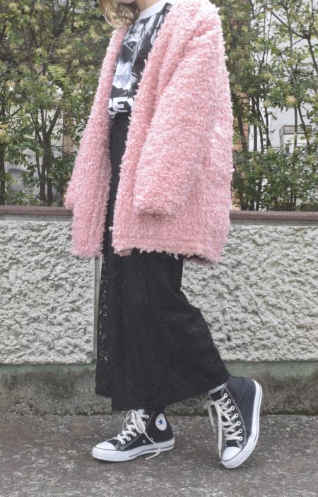 (全3色)Poodle Boa Long Coat