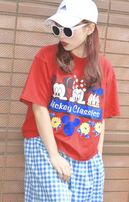 ”Mickey&more”Classic Print Cropped T(RED)