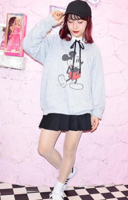 Mickey Mouse Print Big Sweat(GRY)