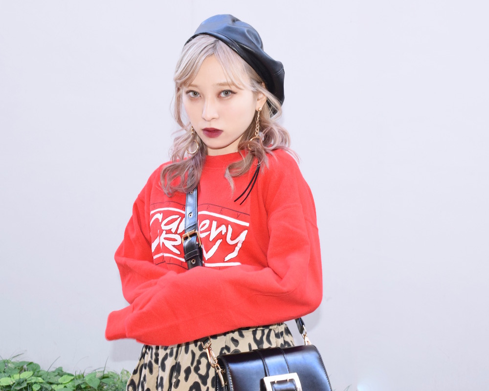 Leather-touch Beret（BLK）