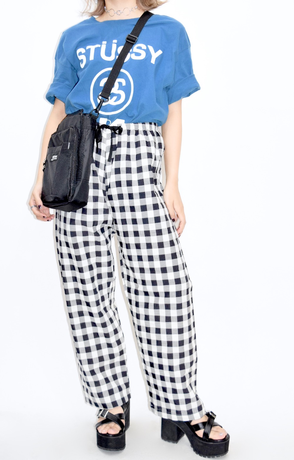 “STUSSY”  Stock Link Logo Super Big Tee (SKY)