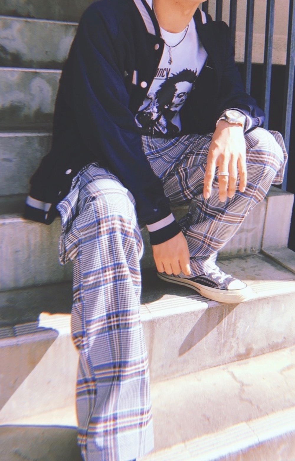 VANS LOGO FLEECE JACKET (navy)