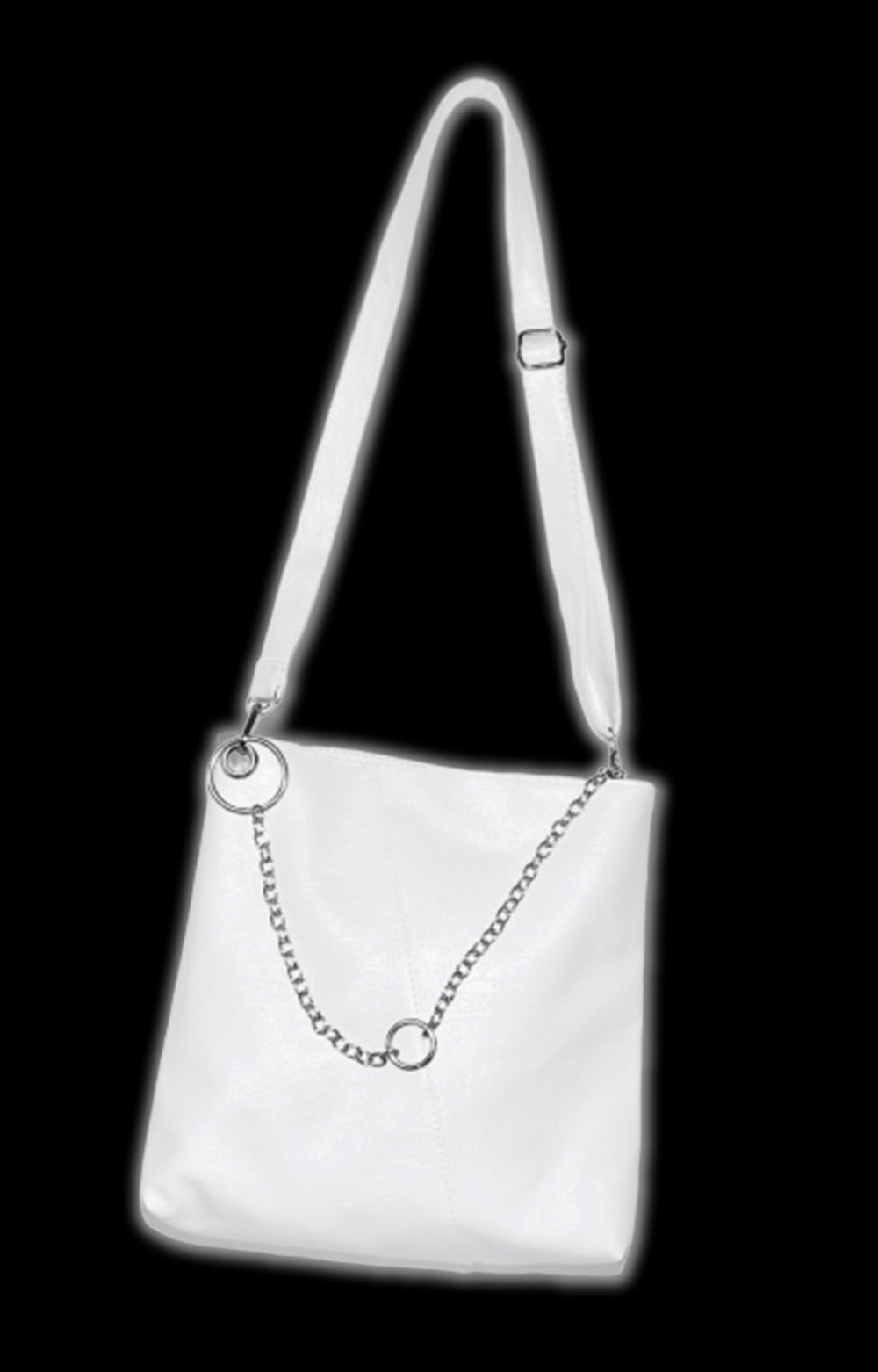 Chain Design Leather Touch Bag (white)