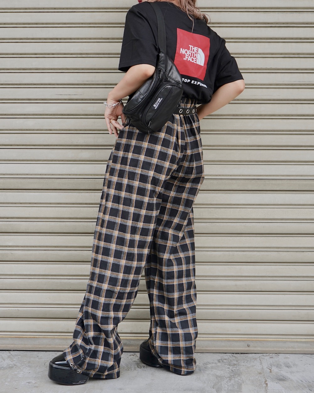 2way Tartan Check Pants (black-beige)