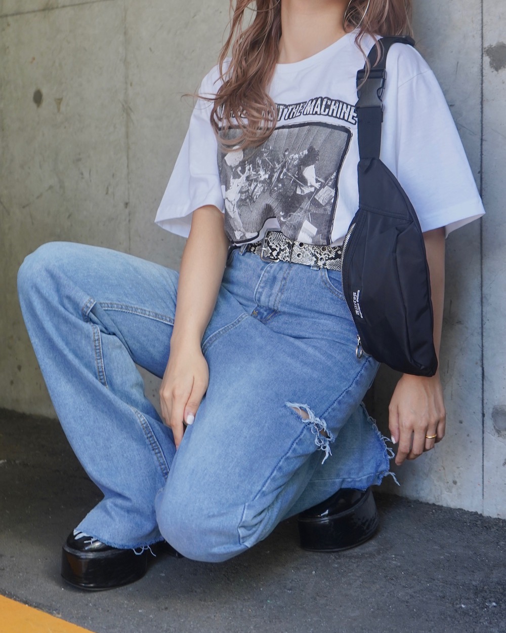 Rage Against the Machine PHOTO BIG TEE (white)