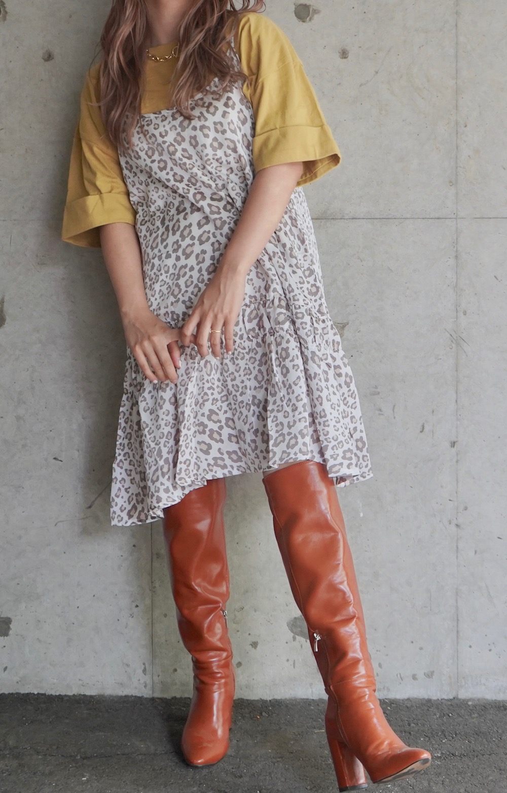 Oversized Roll-up Sleeve TEE (mustard yellow)