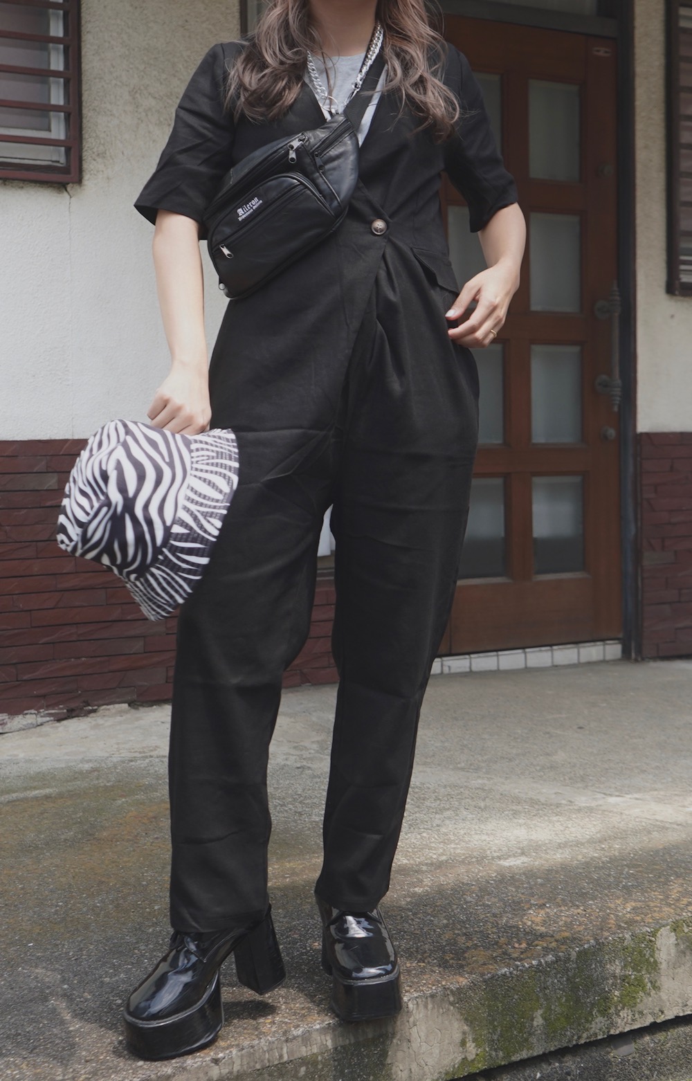 Double Breasted S/S Jumpsuit (black)