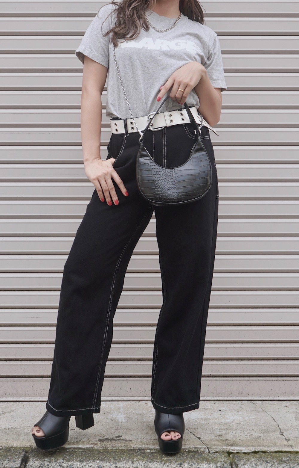 X-LARGE Logo Half Sleeve T-shirts (light grey)