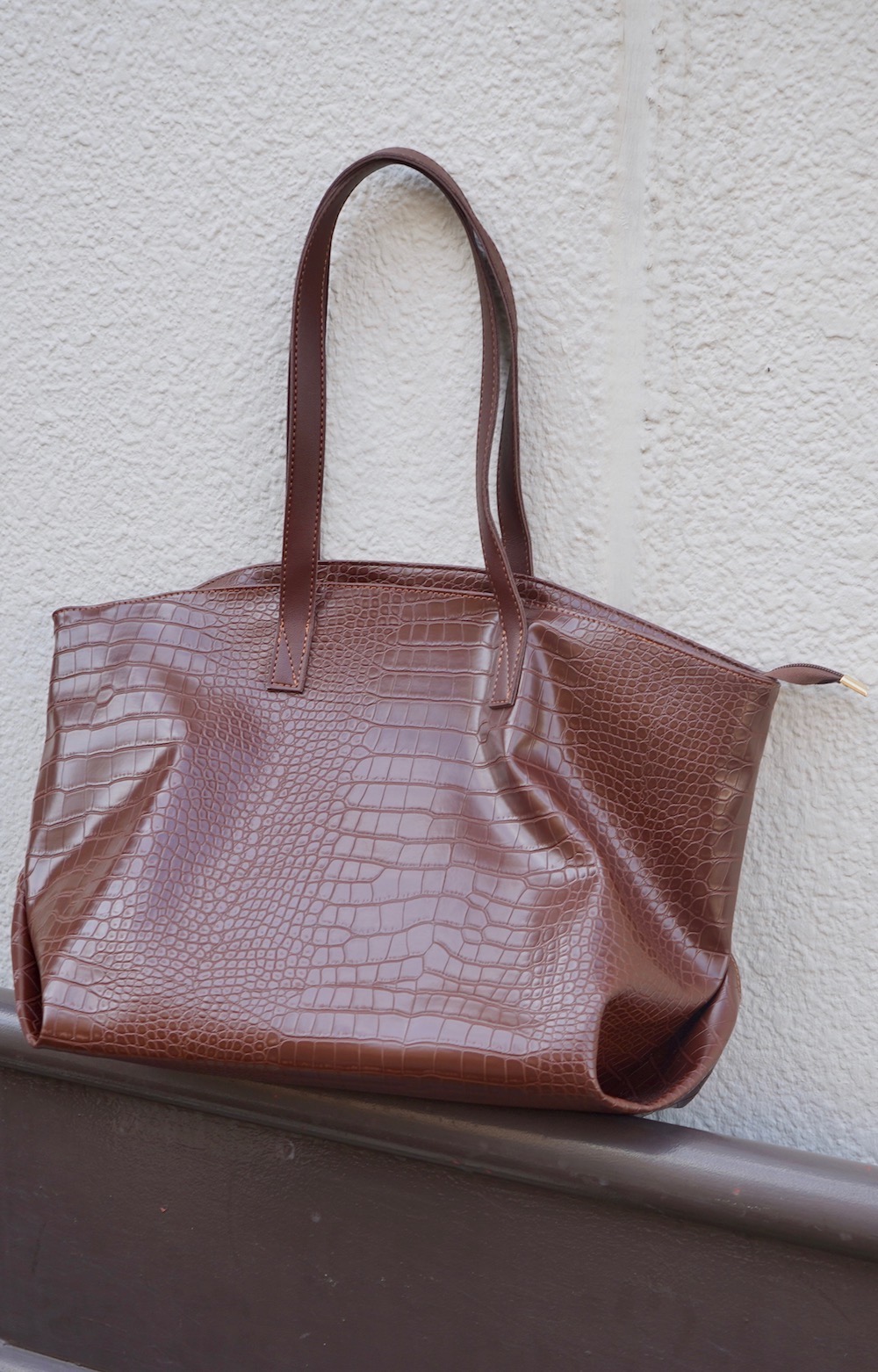 Croco-Touch Big Tote Bag (brown)