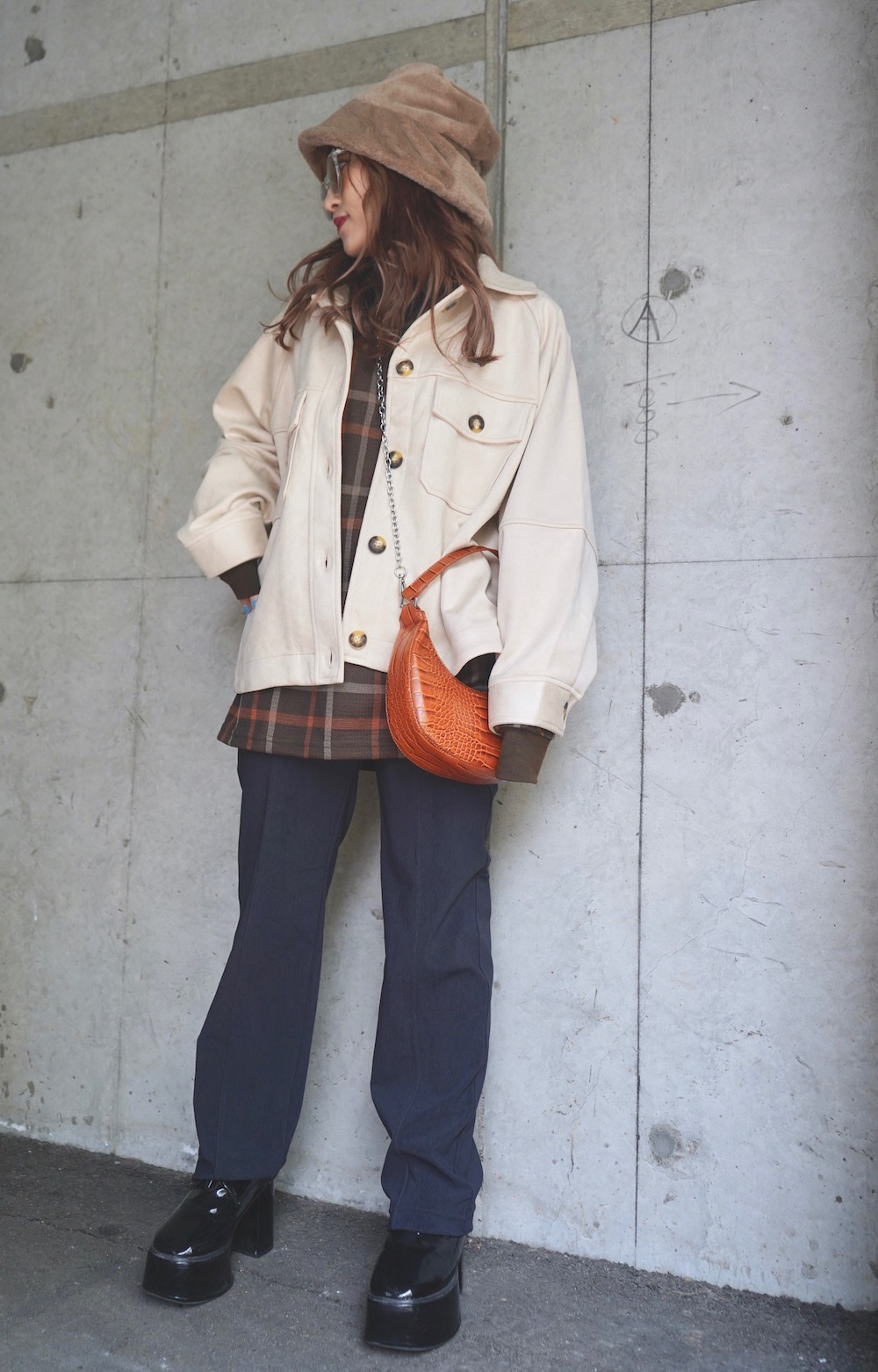 Oversized Suede Touch CPO Jacket (light beige)