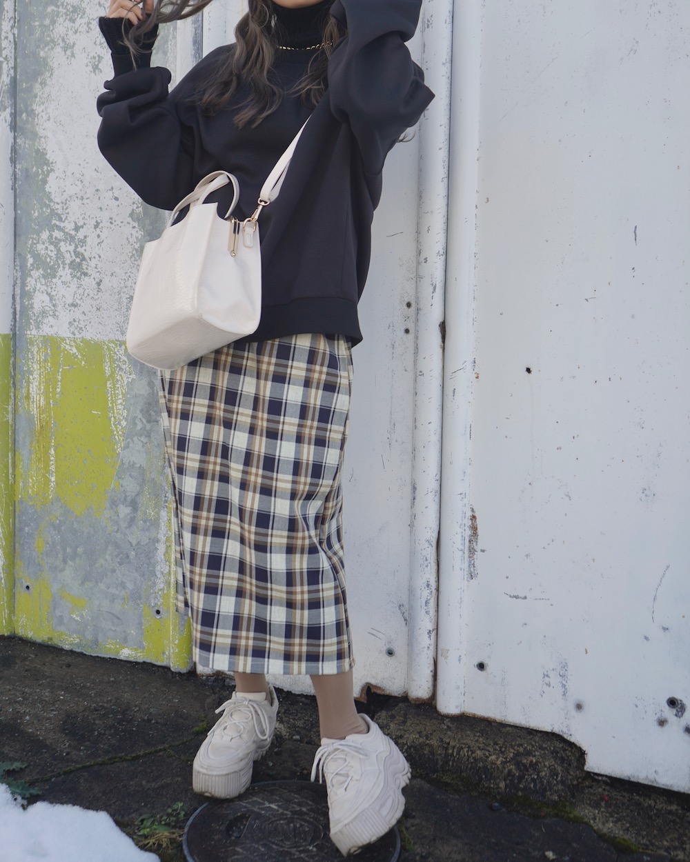 Knit Rib Oversized Sweat PO (black)