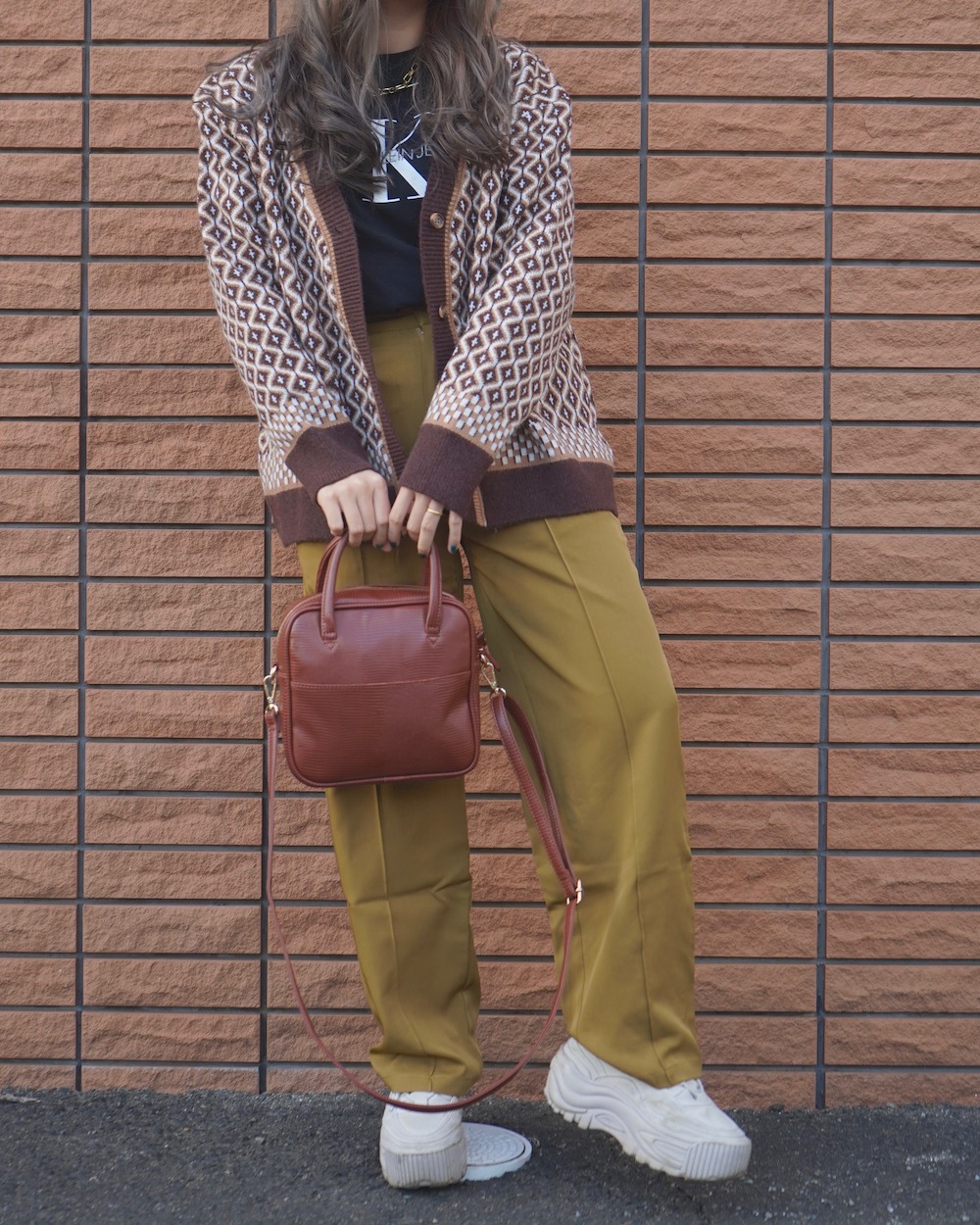 Center Press Flare Slacks (mustard yellow)