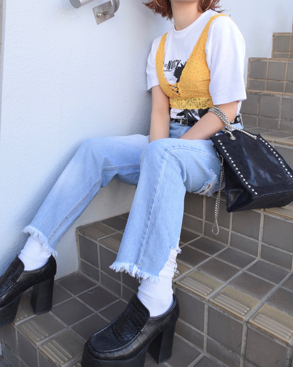 FLOWER LACE BUSTIER（yellow）