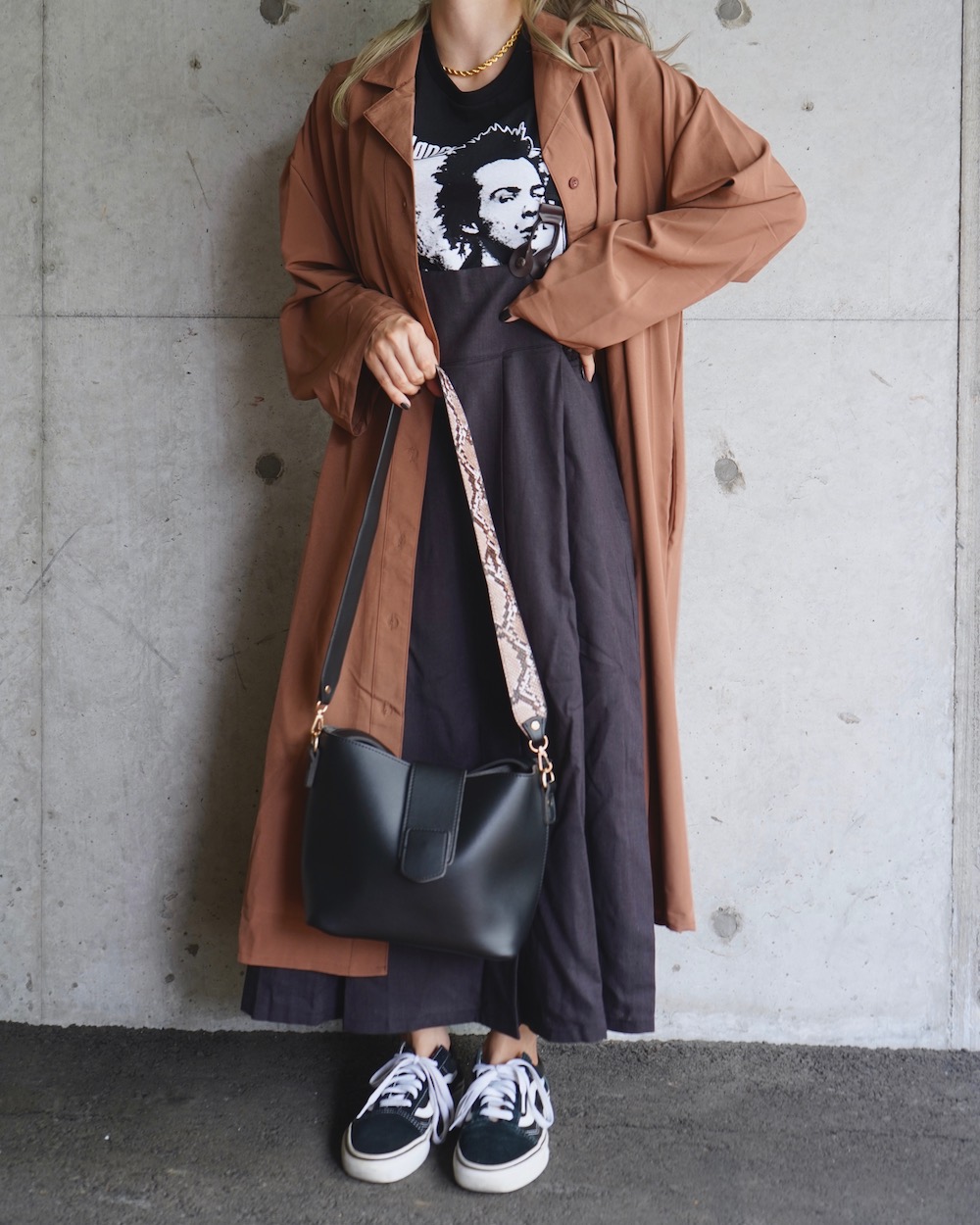 2way Long Shirts Onepiece (terracotta) *Belt Set