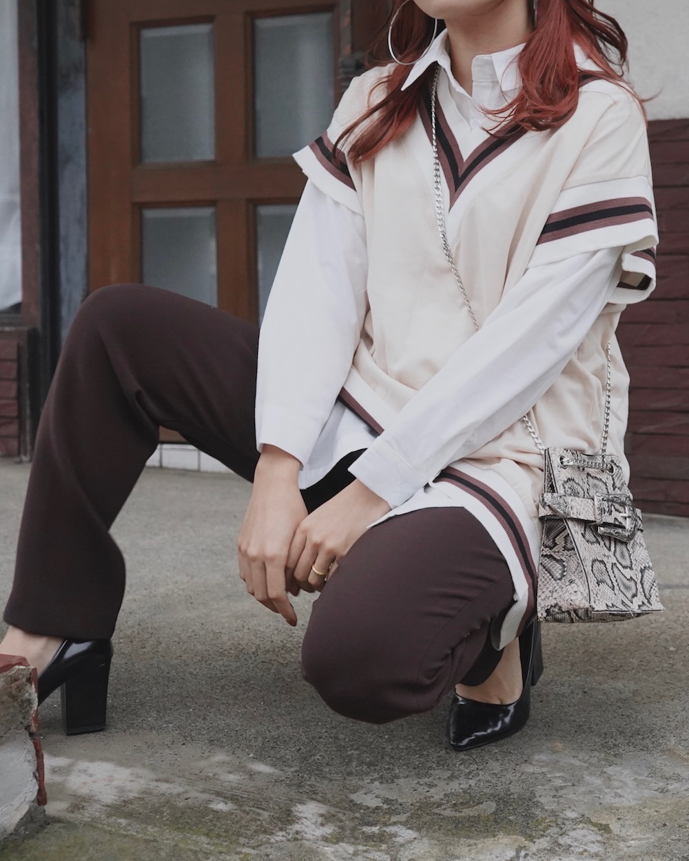 Color Line Tilden Big Vest（ecru）