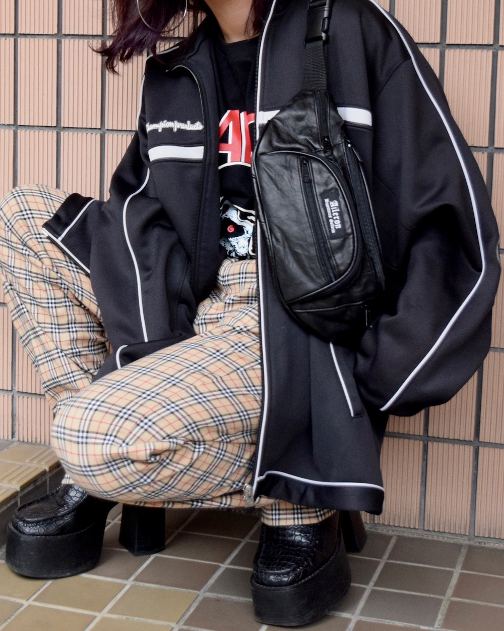 Champion USA SLEEVE LOGO TRACK JACKET (black)