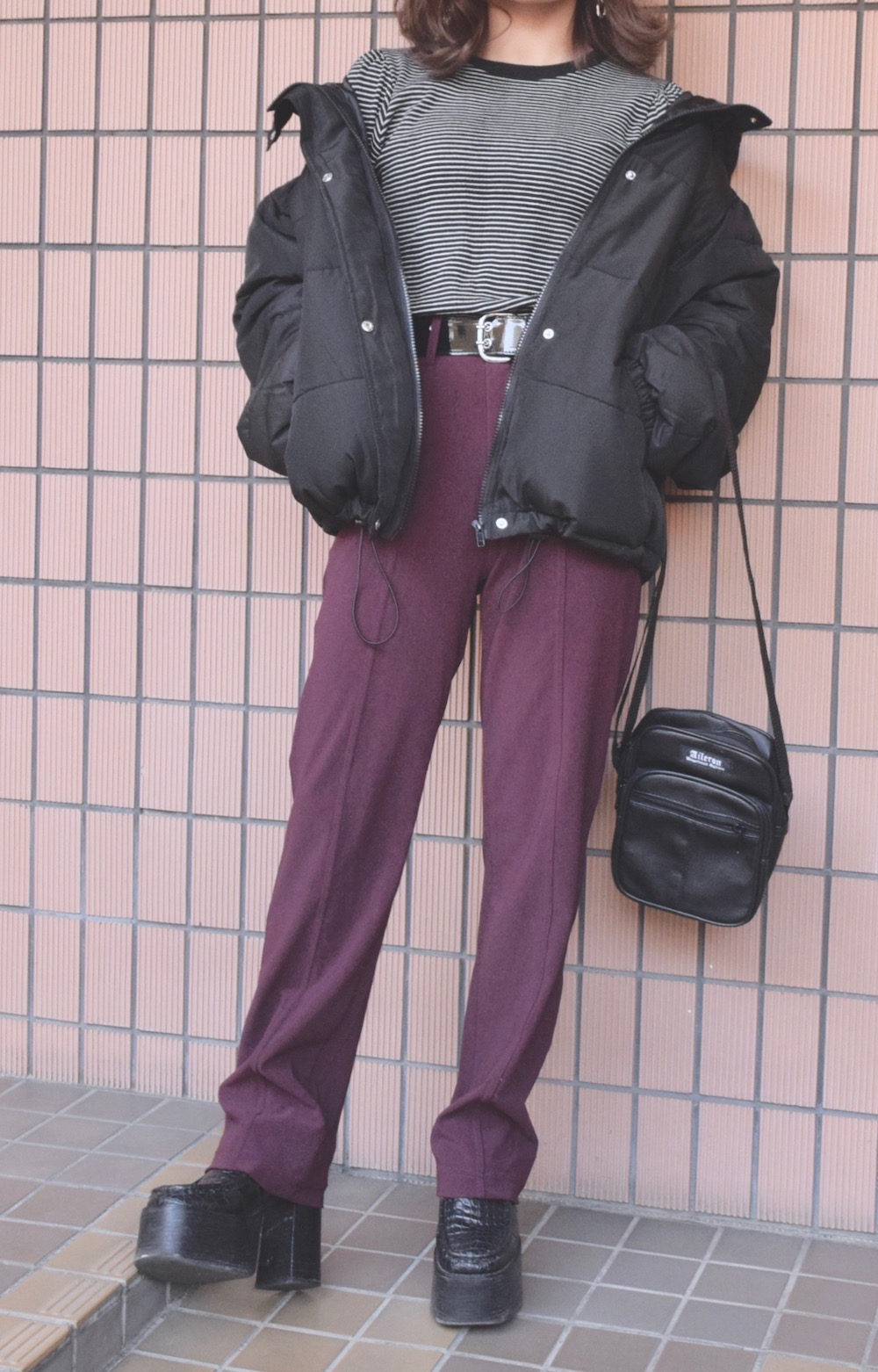 High Waist Stretch Pants（WINE）