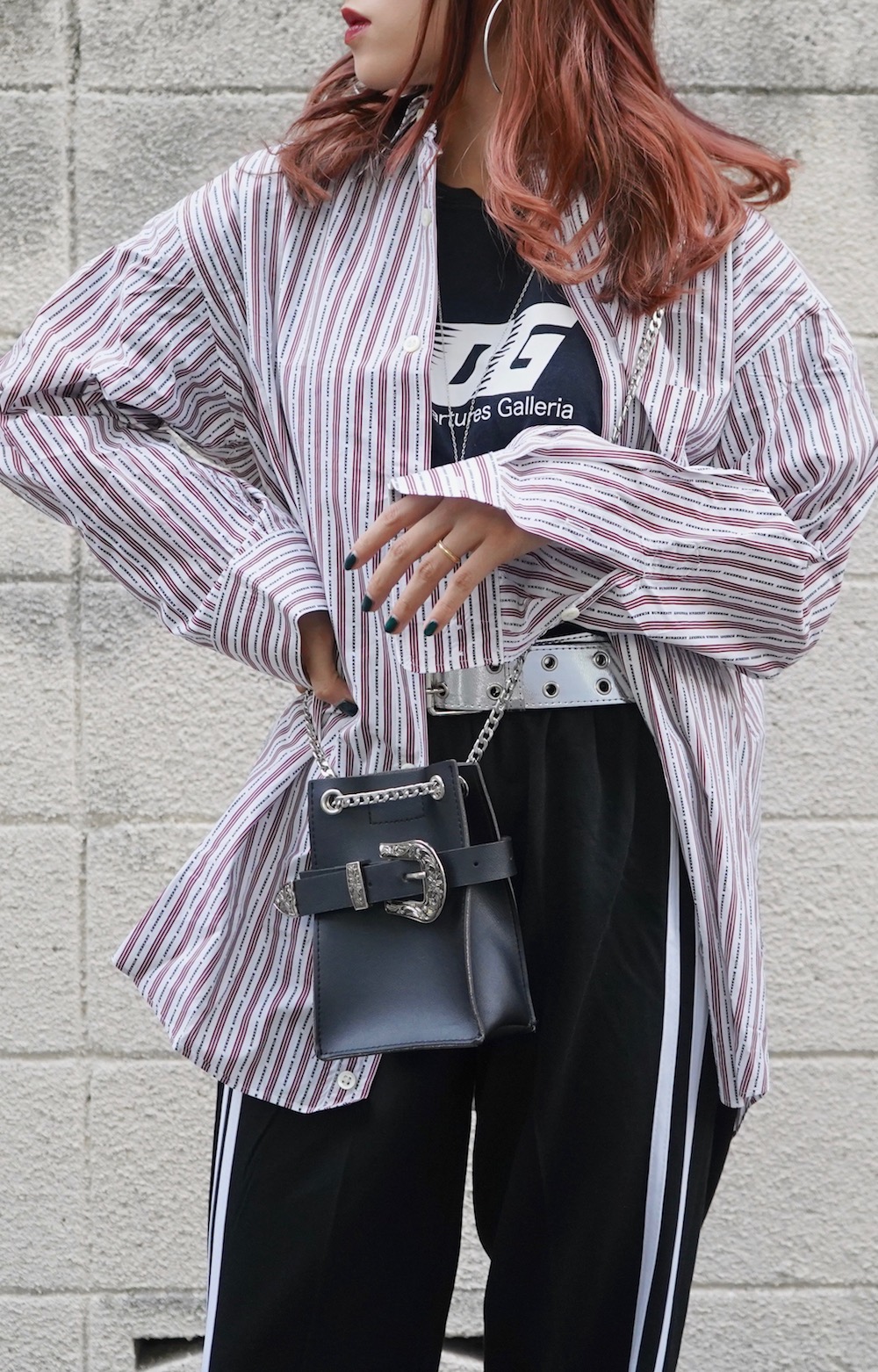 BURBERRY LONDON Logo&Stripes Big Shirts（red）