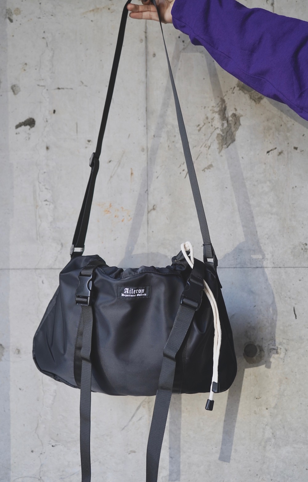 Nylon Belted Big Shoulder Bag