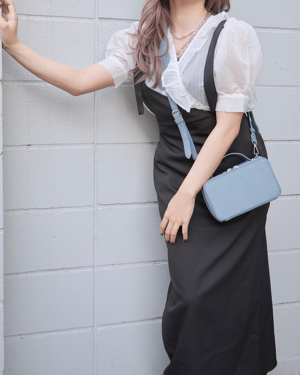 Stripe Puff Sleeve Sheer Tops (white)