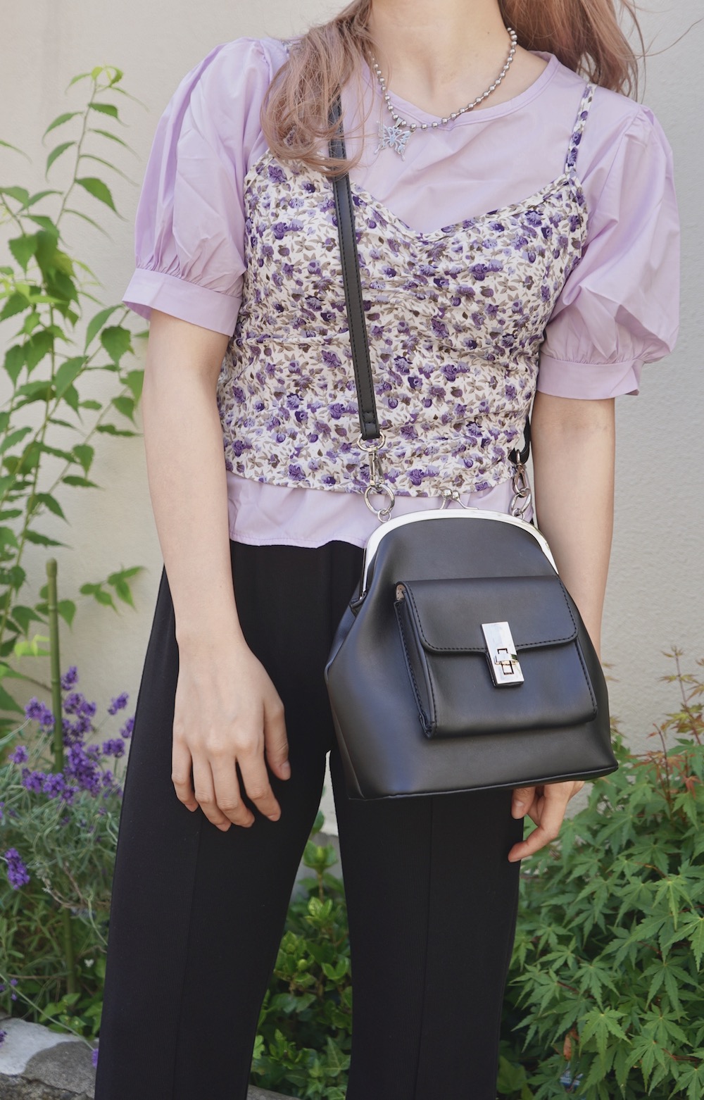 Basic Puff Sleeve Tops（lilac pink）