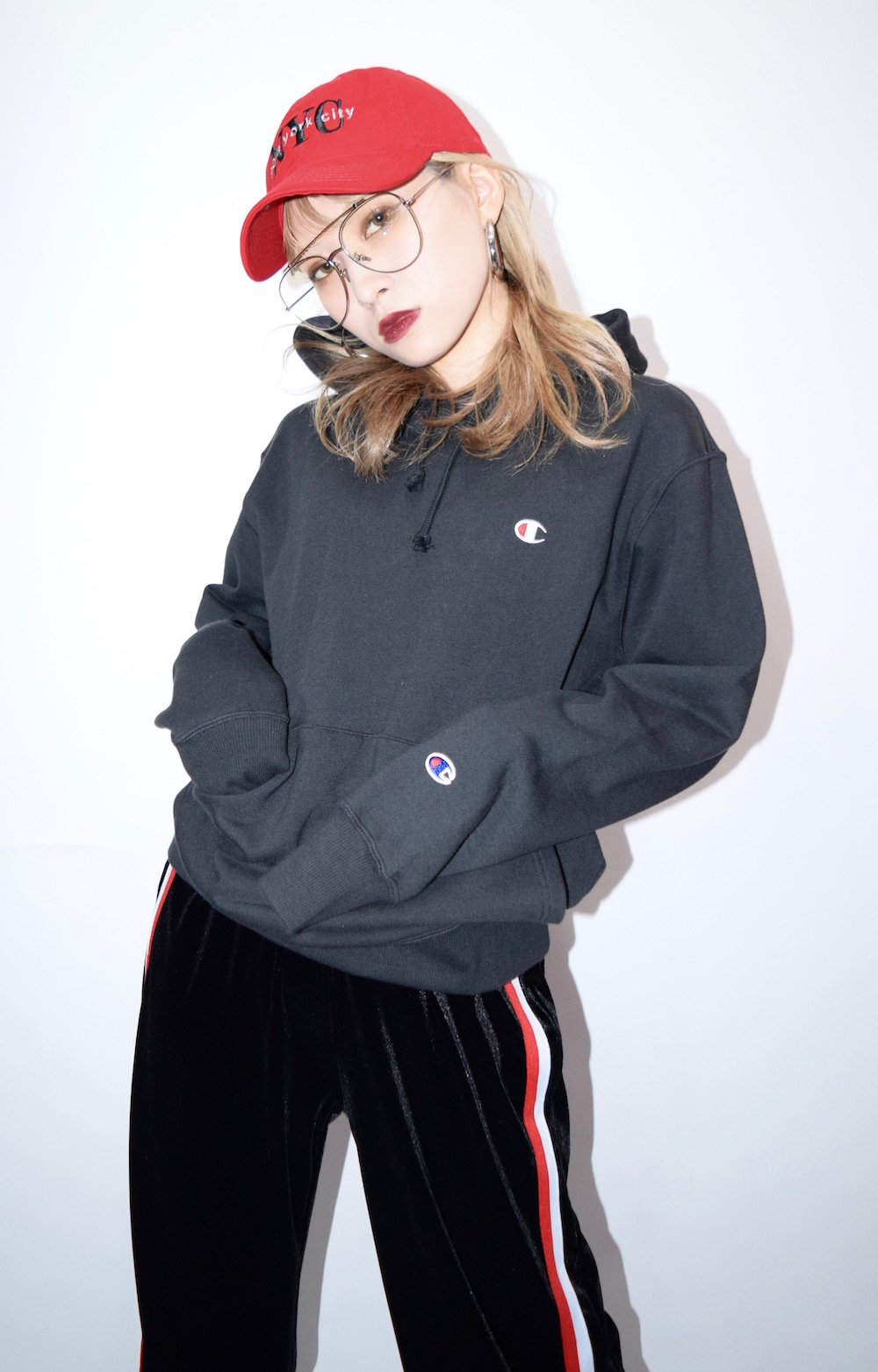 Champion 1P Logo Hoodie(BLACK)