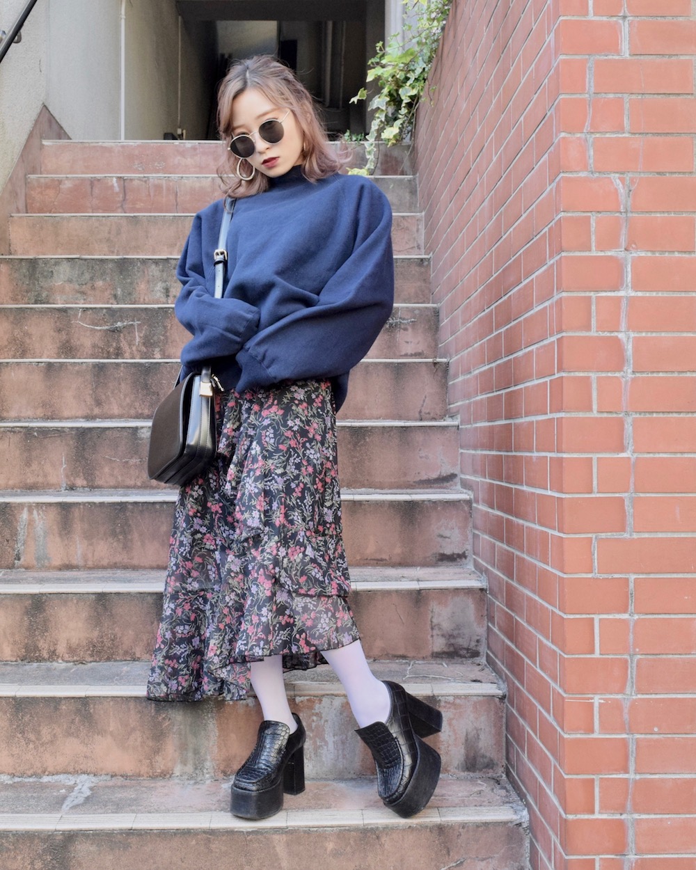 Champion RW Hi-Neck Big Sweat Pull Over (navy)