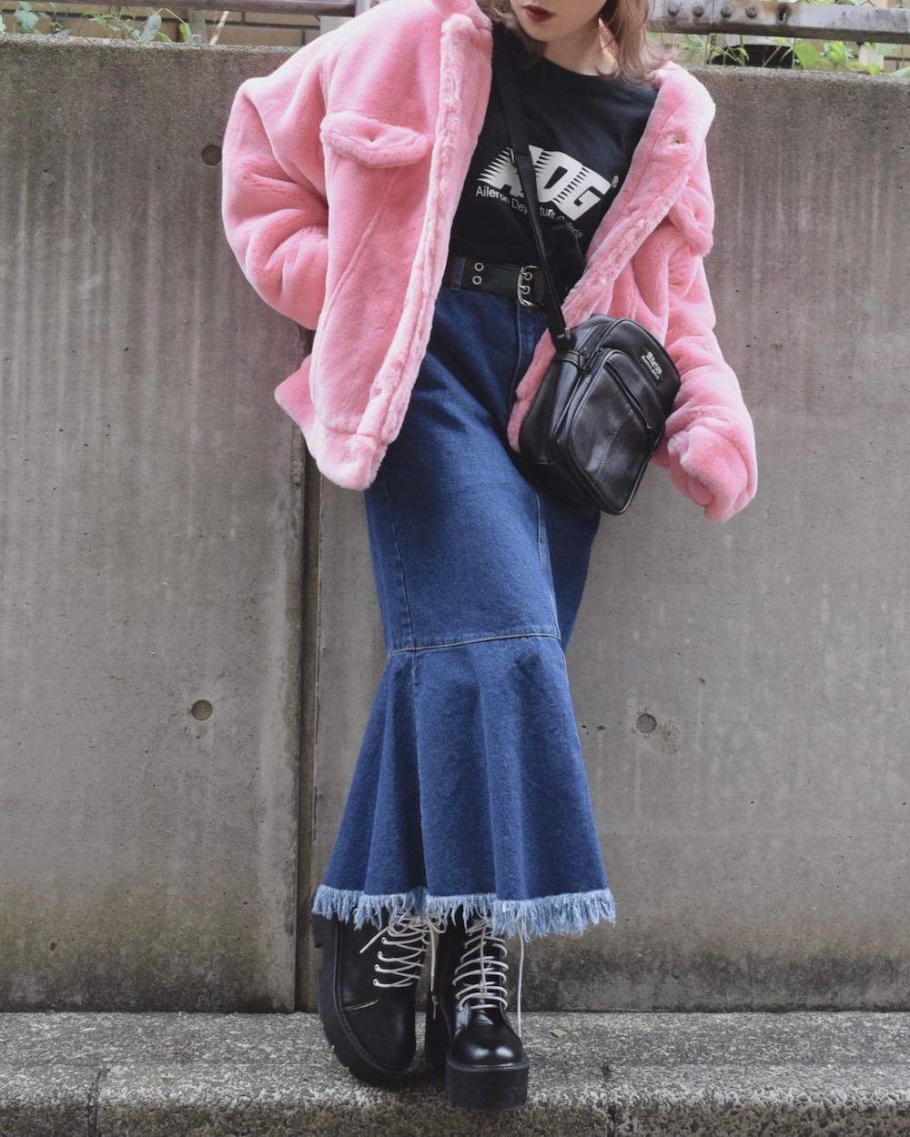 FUR BIG JACKET (baby pink)