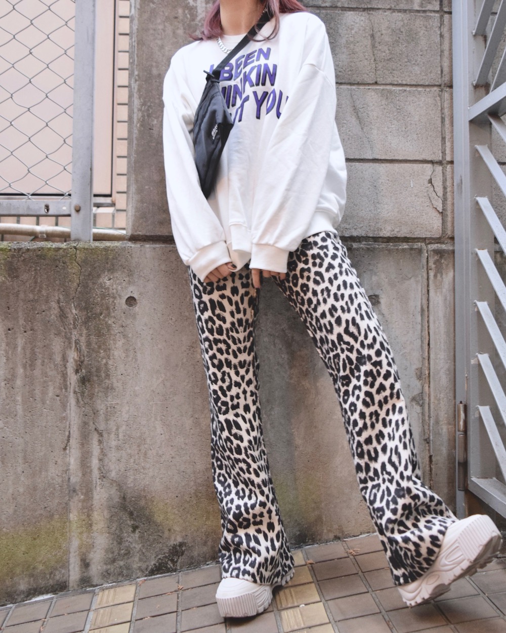 LEOPARD FLARE PANTS（beige）