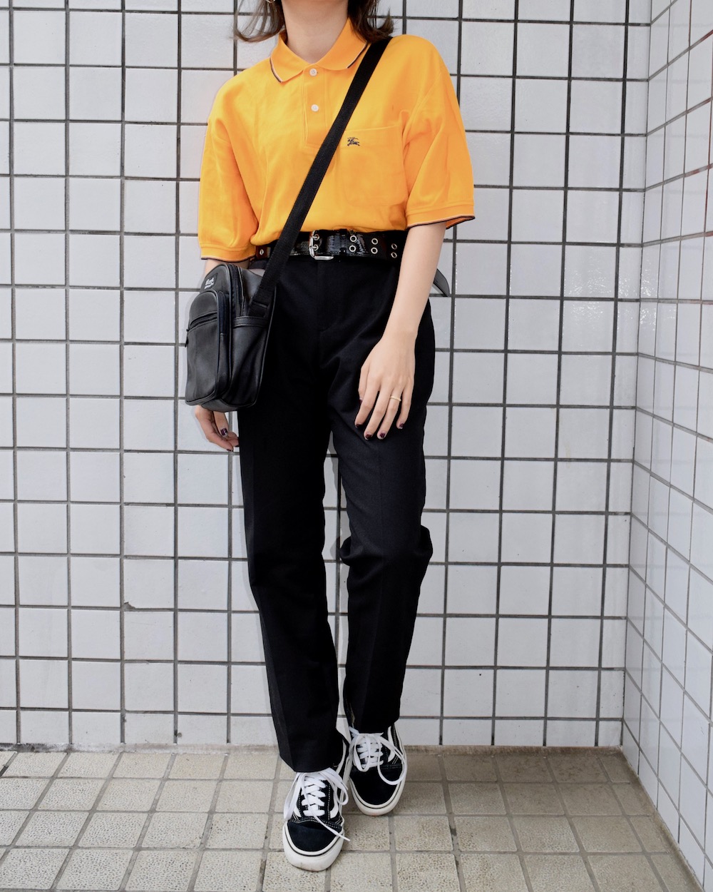 “Burberrys" Line Rib Super Big Polo Shirts(orange)