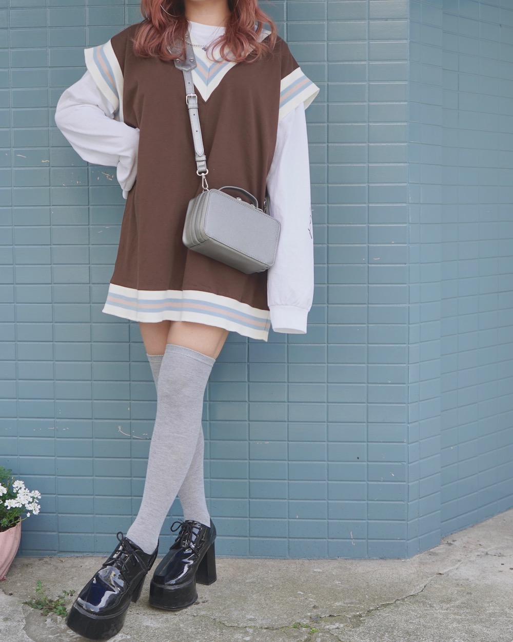 Color Line Tilden Big Vest（brown）