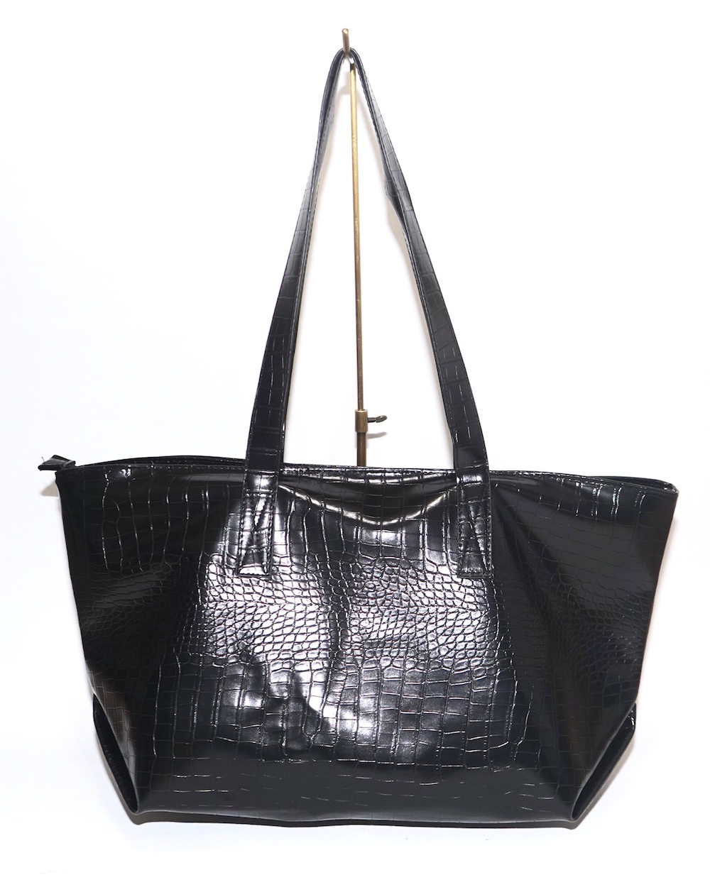 Croco-Touch Big Tote Bag (black)