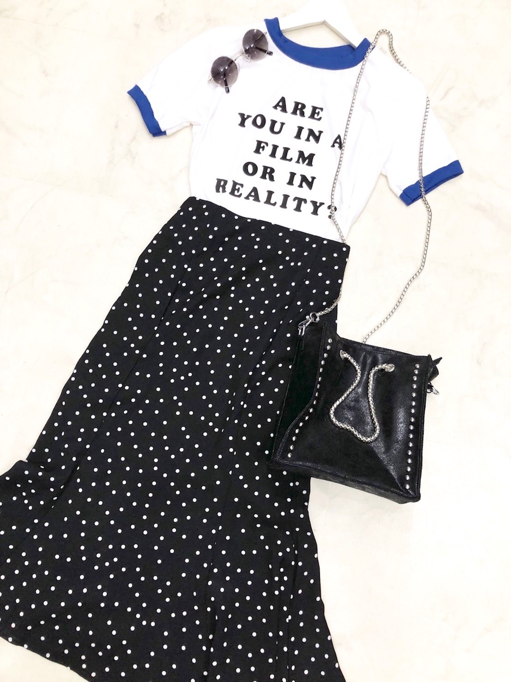 Lettering Ringer TEE（blue）