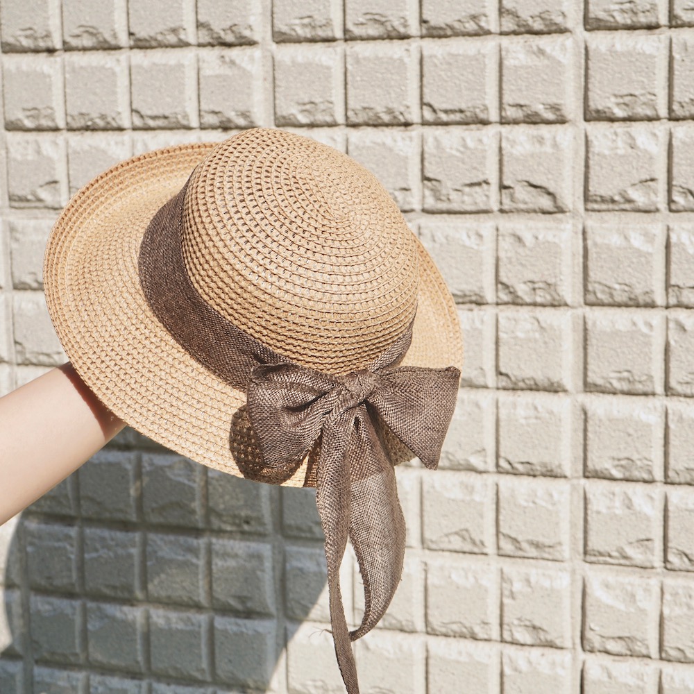 Brown Ribbon Straw Hat（Beige）
